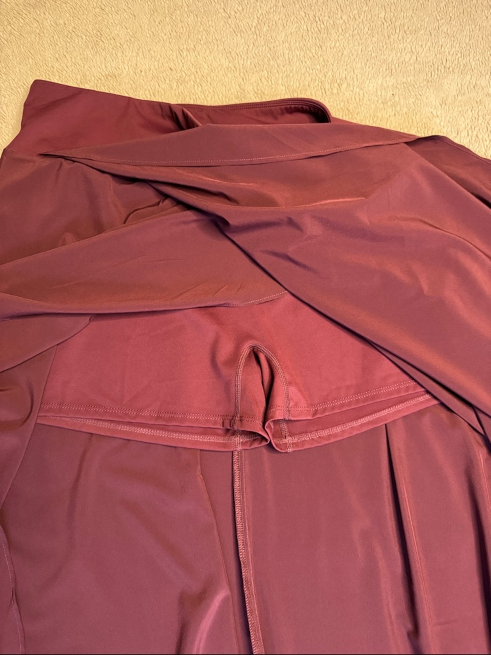 Halara Breezeful High Waisted High Low Skirt sz XL Wine Red Purple Burgundy - Picture 7 of 9